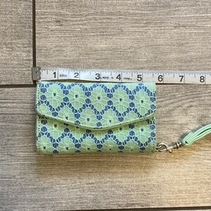 Y2K Seafoam Green and Blue Patterned Women's Clutch